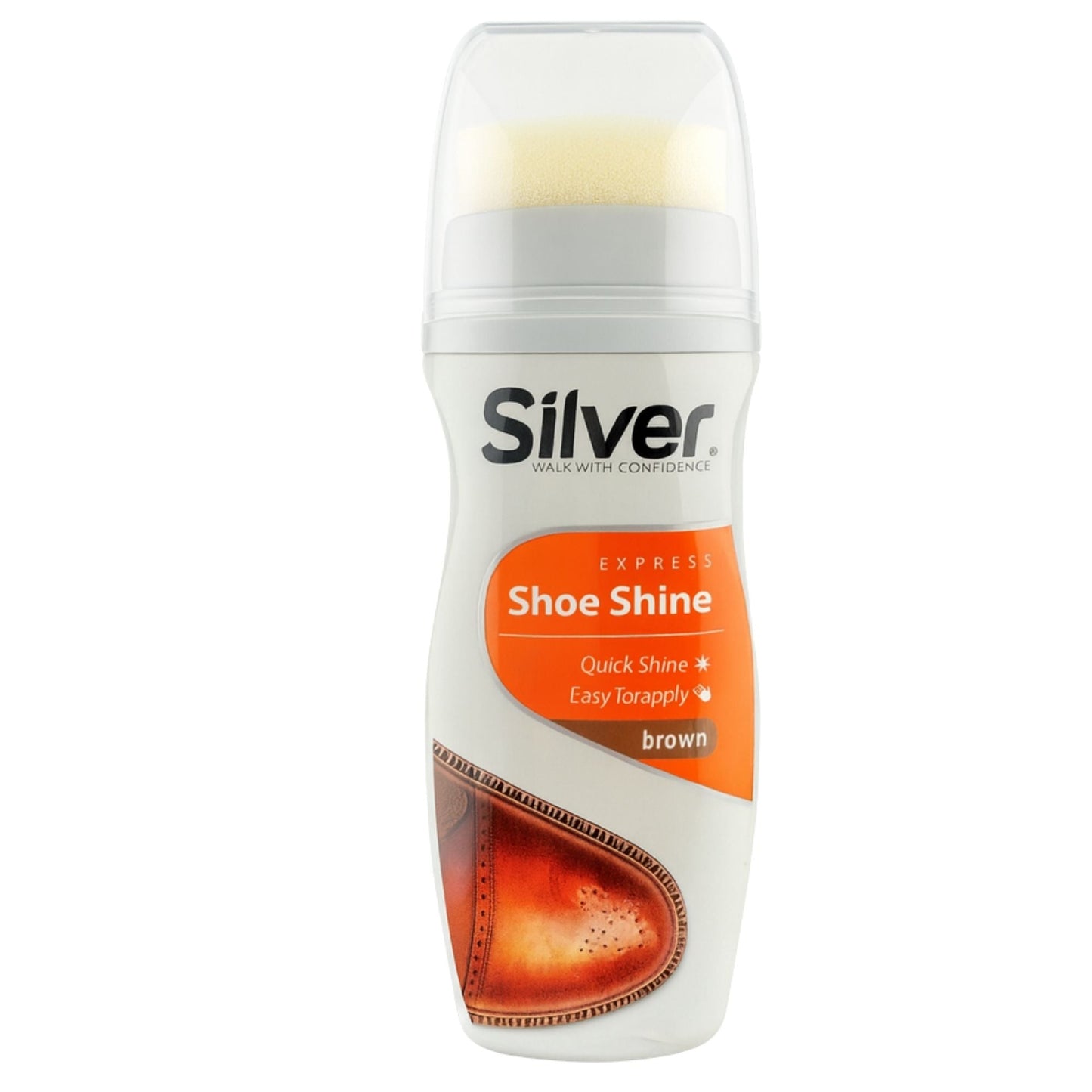 Silver, 2.5 oz., Shoe Shine Liquid Polish, Brown