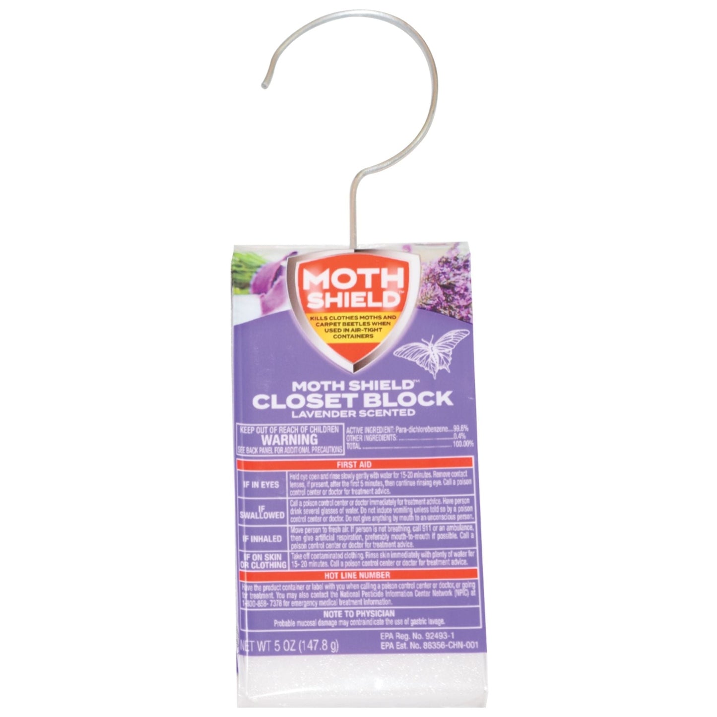 Moth Shield Closet Deodorizer 5 oz., Lavender