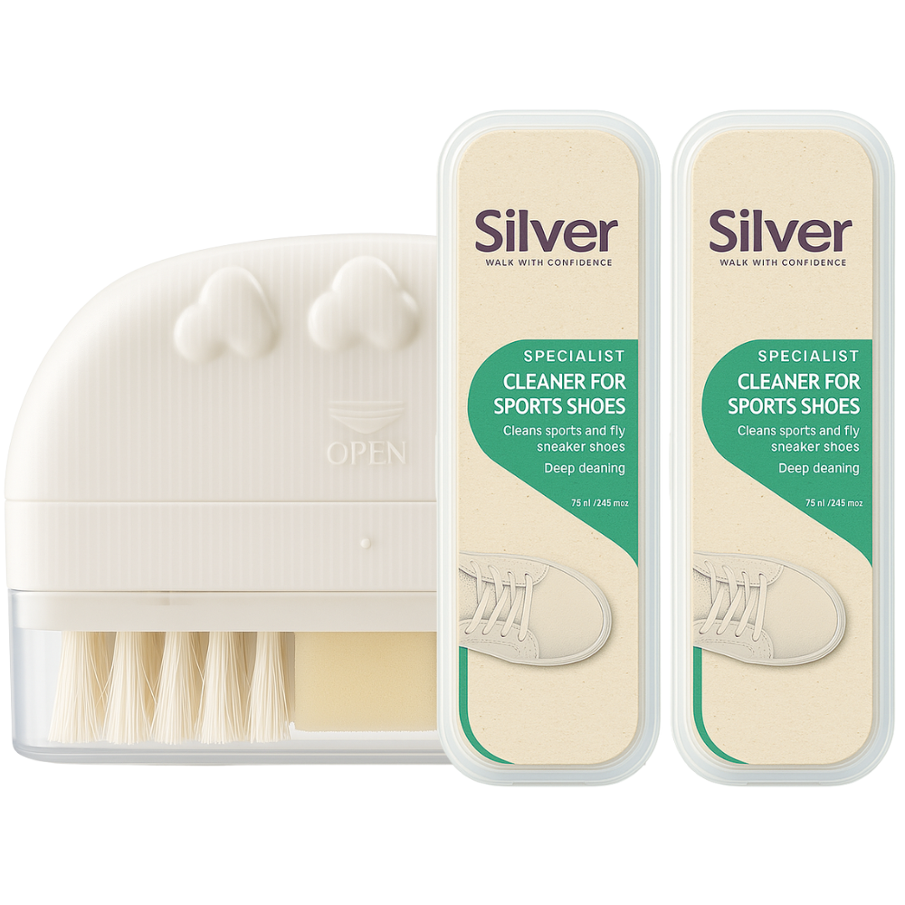 Silver, Small Sneaker Shampoo w/ Brush 2.50 Oz