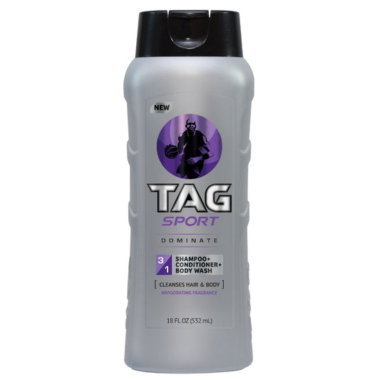 TAG 3-in-1 Shampoo, Dominate Scent, 18 oz