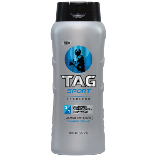TAG 3-in-1 Shampoo, Fearless Scent, 18 oz