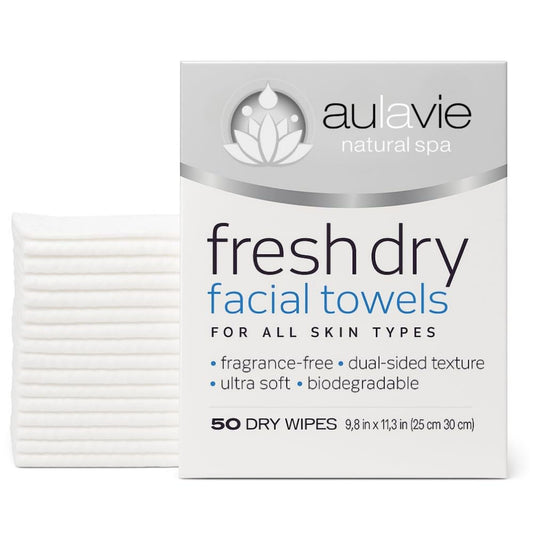 Aulavie Natural Spa Dry Facial Towels (50 Count Box)
