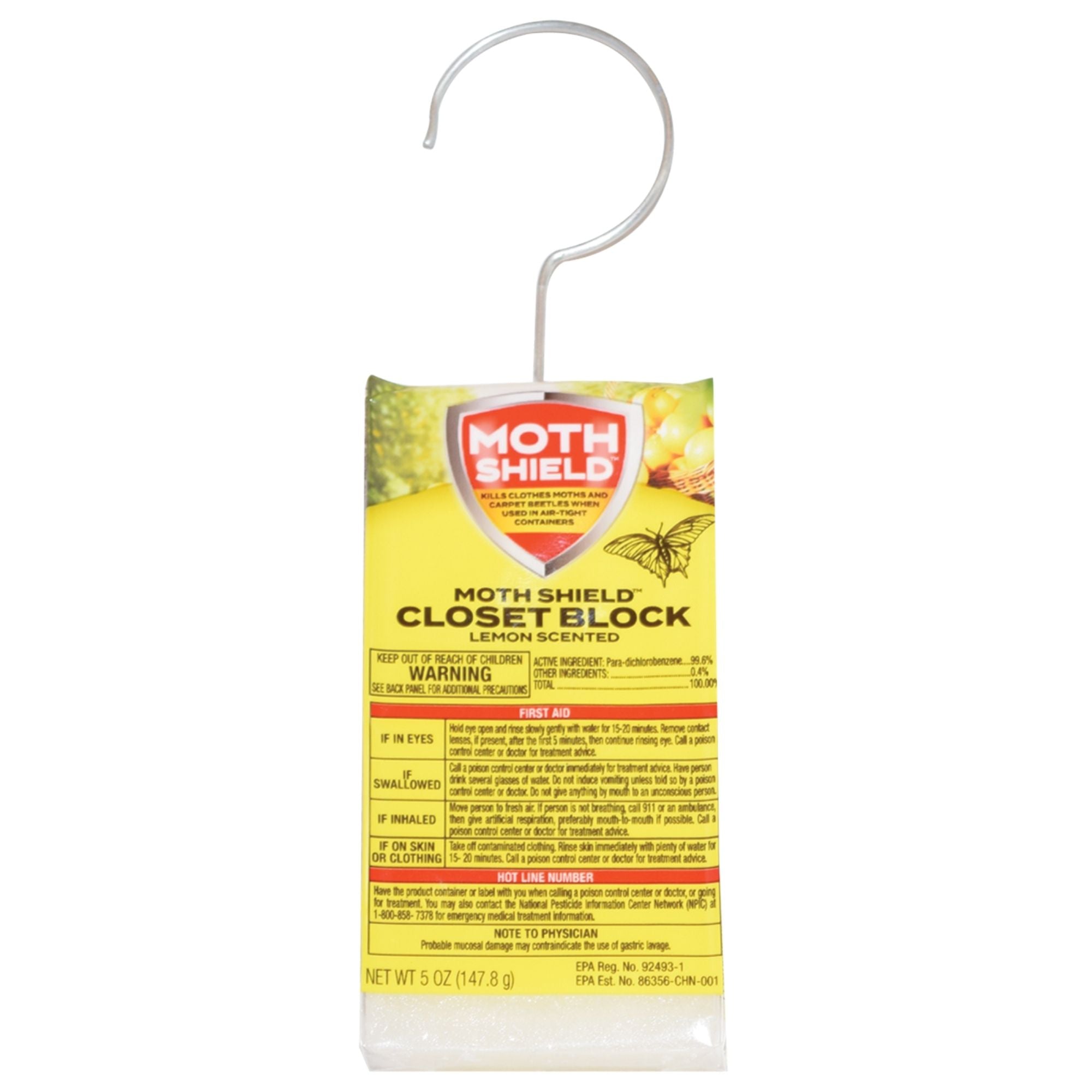 Moth Shield Closet Deodorizer 5 oz., Lemon