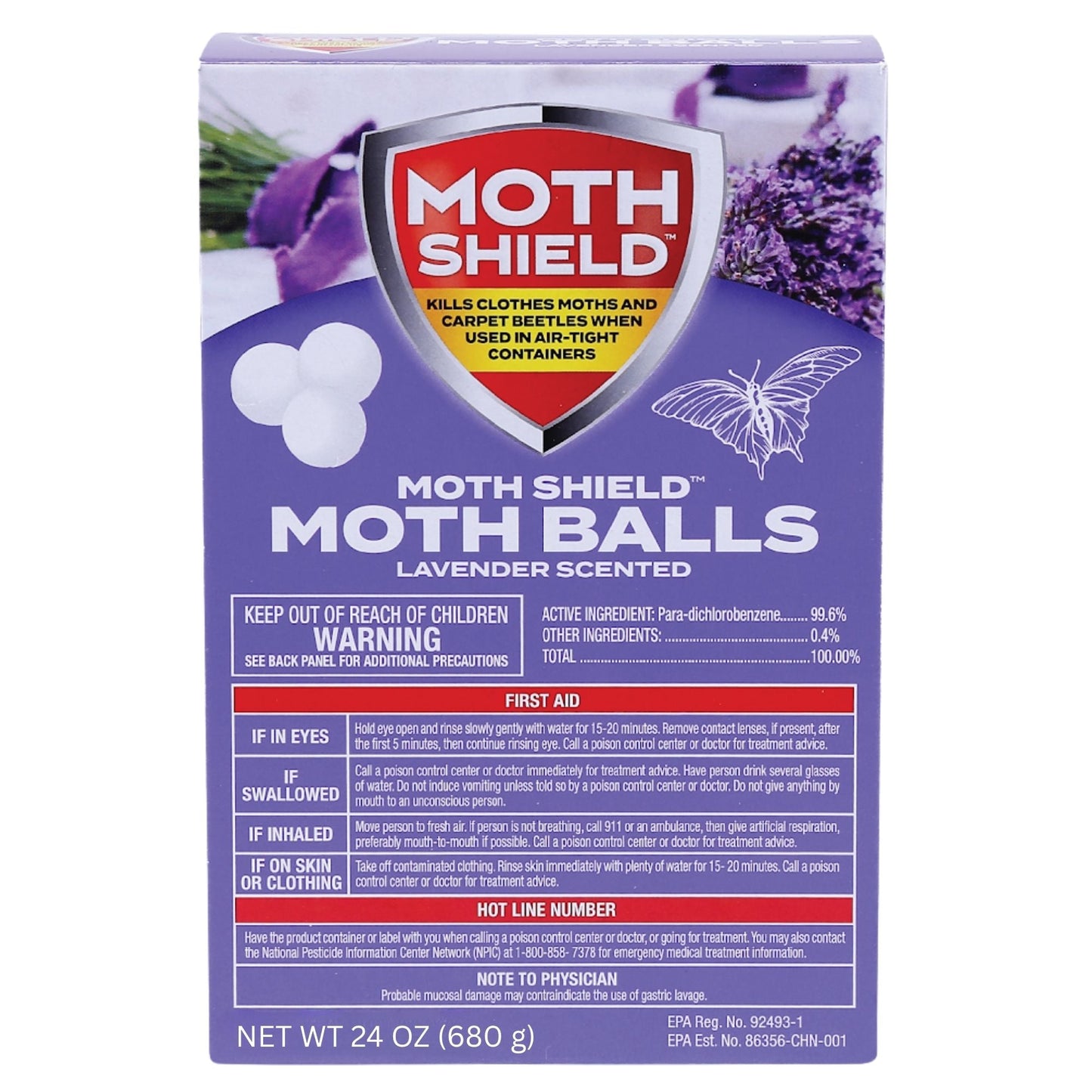 Moth Shield Moth Balls, Lavender, 24 oz