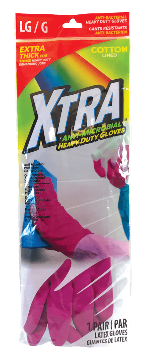 XTRA 1 count Anti-Microbial Household Latex Gloves Medium