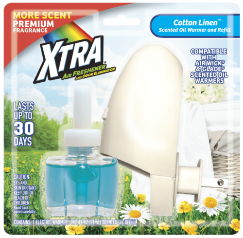 XTRA Scented Oil Warmer and Refill Cotton Linen