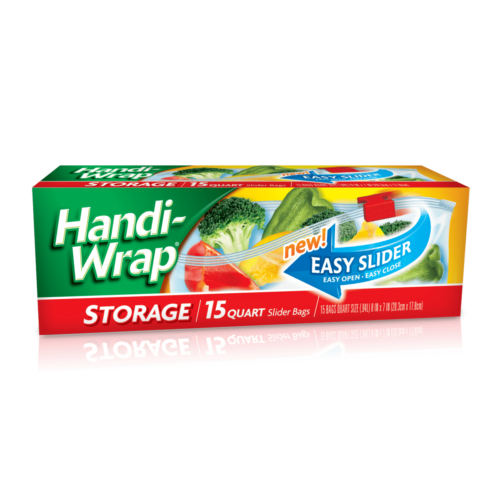 Handi-Wrap Slider Bags 15 count SLIDER Storage Quart