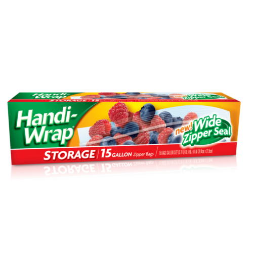 Handi-Wrap Zipper Seal Bags 15 count ZIPPER SEAL Storage Gallon